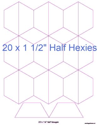 1-1/2” Half Hexagons x 20 (DOWNLOAD)