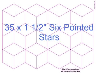 1-1/2” Six Pointed Stars x 35 (DOWNLOAD)