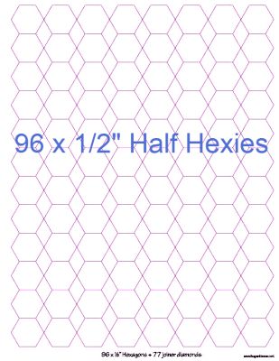 1/2” Hexagons x 96 (DOWNLOAD)