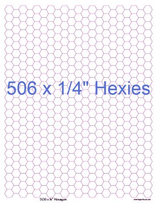 1/4” Hexagons x 506 (DOWNLOAD)