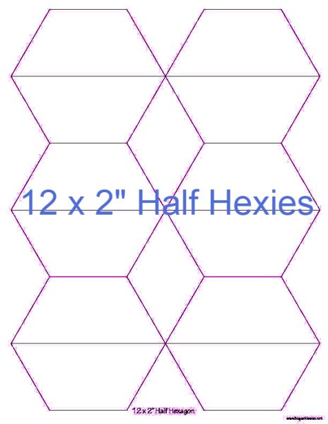 2” Half Hexagons x 12 (DOWNLOAD)
