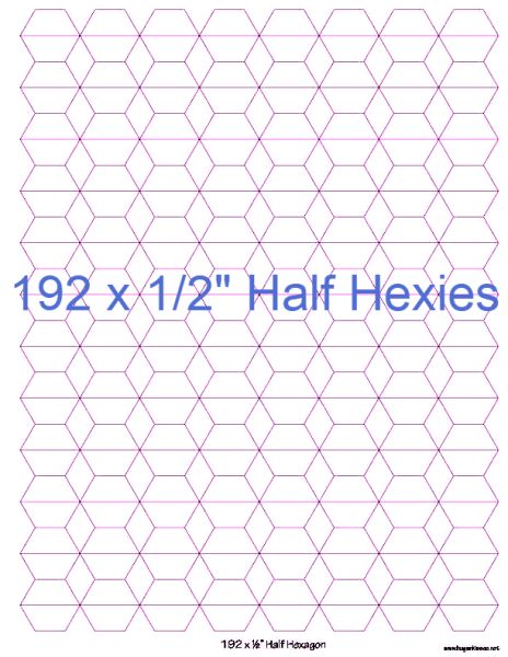 1/2” Half Hexagons x 192 (DOWNLOAD)