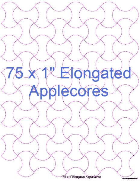 1” Elongated Applecores x 75 (DOWNLOAD)