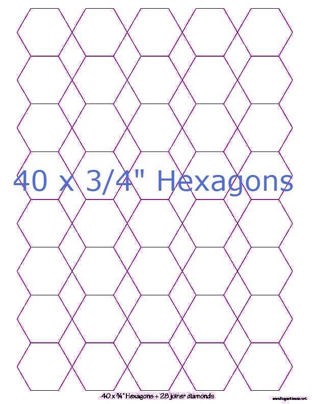 3-4-hexagons-x-40-download for Free Printable 3 Inch Hexagon Template 3/4” Hexagons x 40 (DOWNLOAD) for Free Printable 3 Inch Hexagon Template
