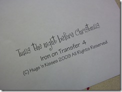 Twas The Night Before Christmas pattern - iron on transfer tutorial by Helen Stubbings of Hugs 'n Kisses